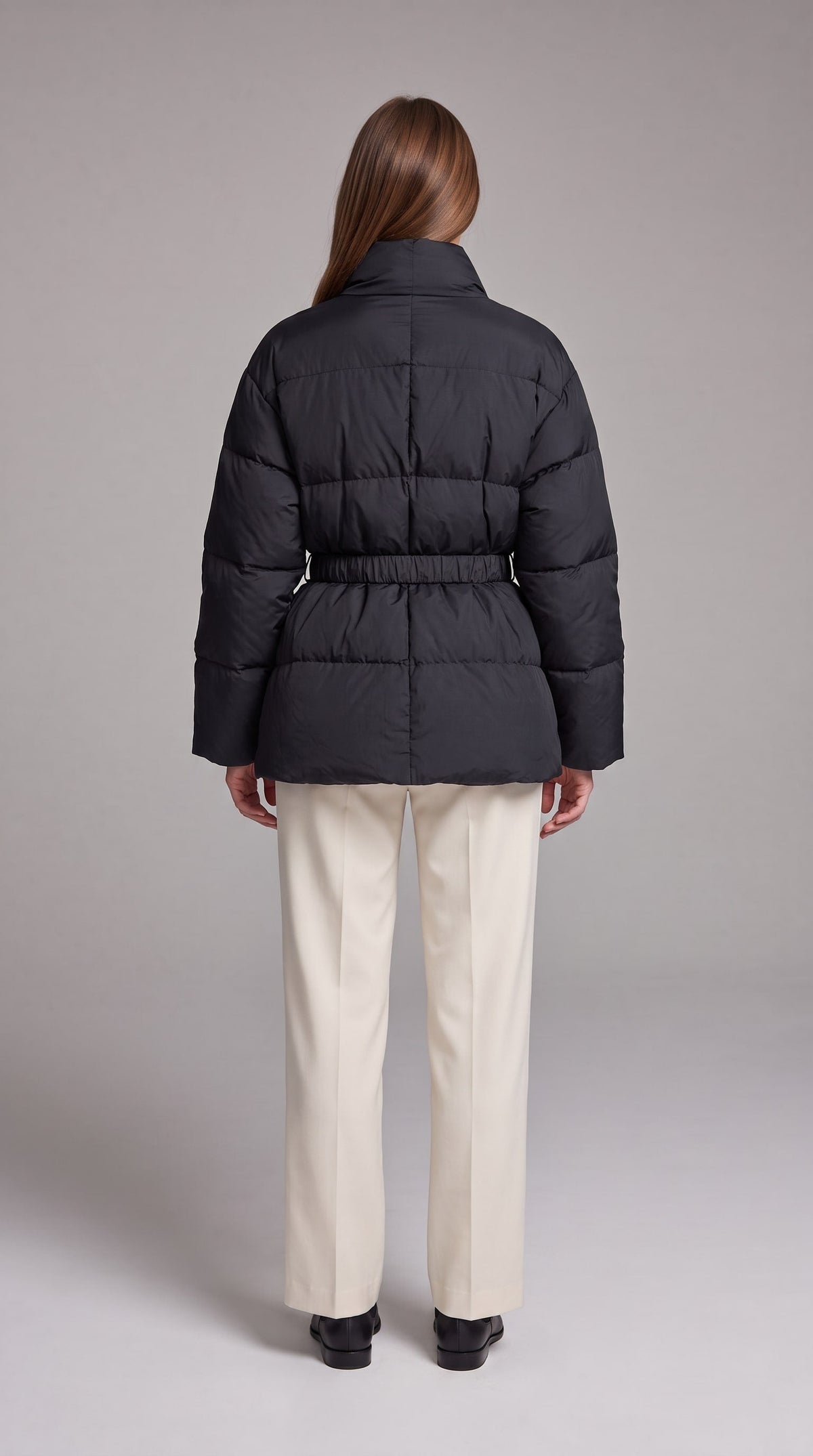 AVONLEA | BELTED QUILTED PUFFER COAT - Black