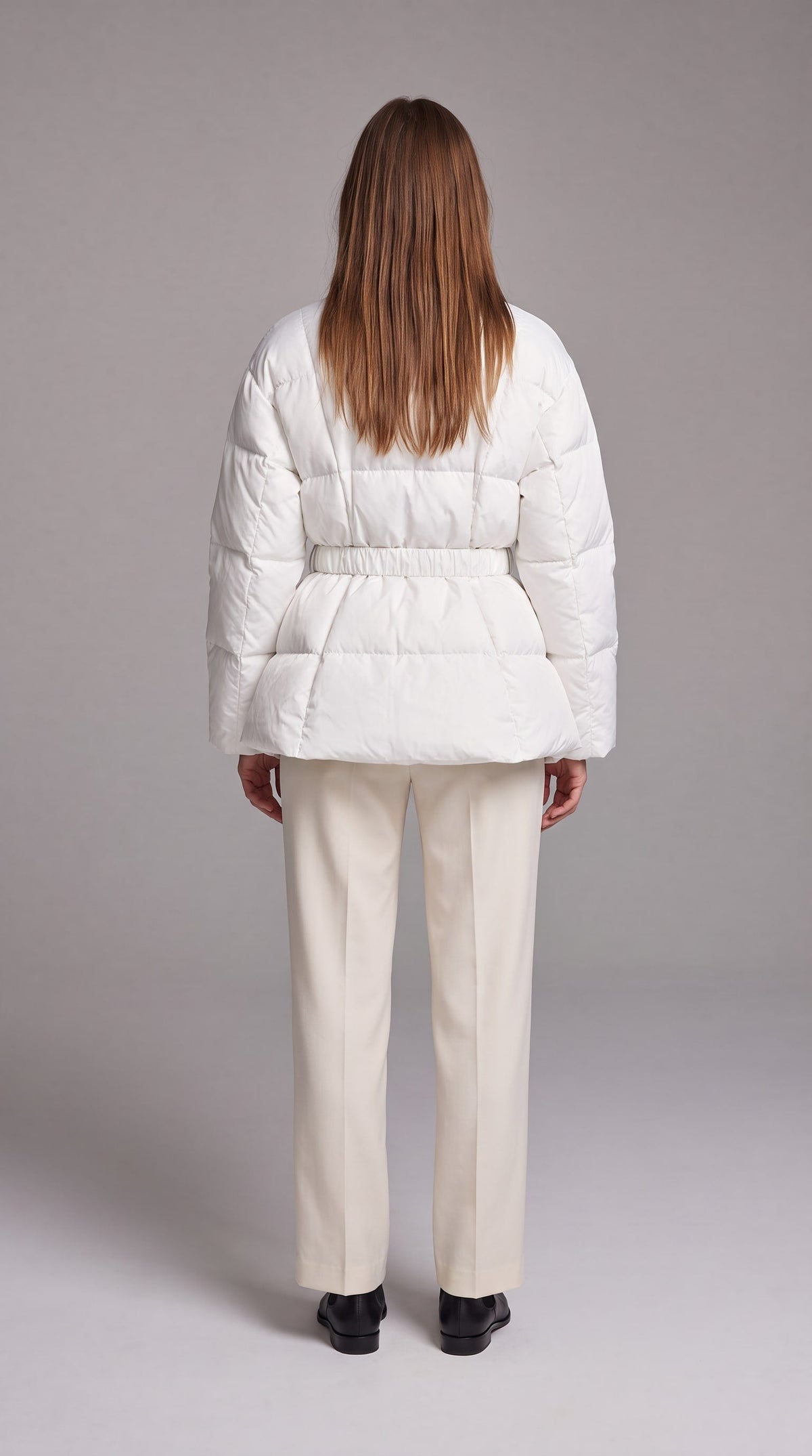 AVONLEA | BELTED QUILTED PUFFER COAT - White