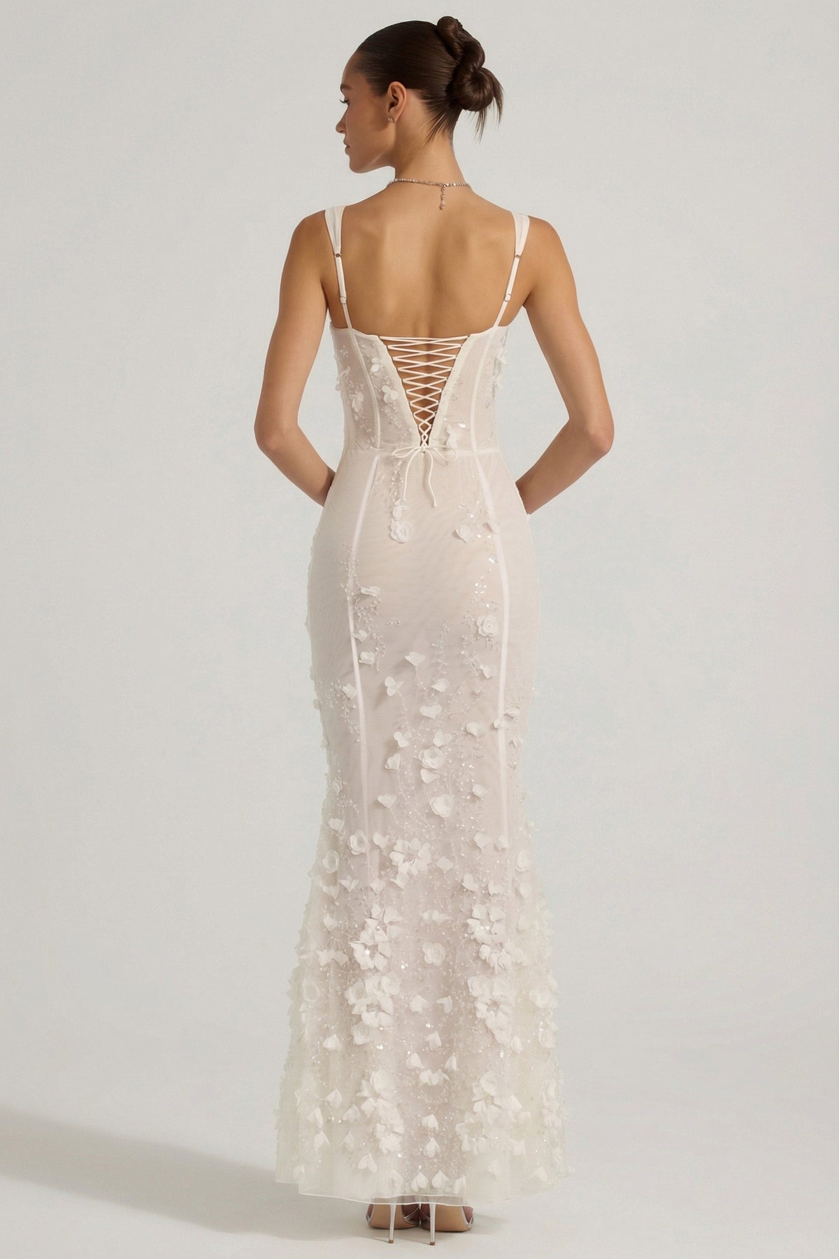 BLOSSOM | APPLIQUE CORSET GOWN - Ivory