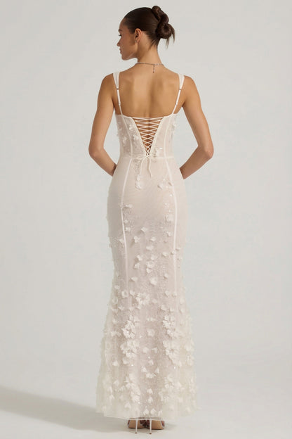 BLOSSOM | APPLIQUE CORSET GOWN - Ivory