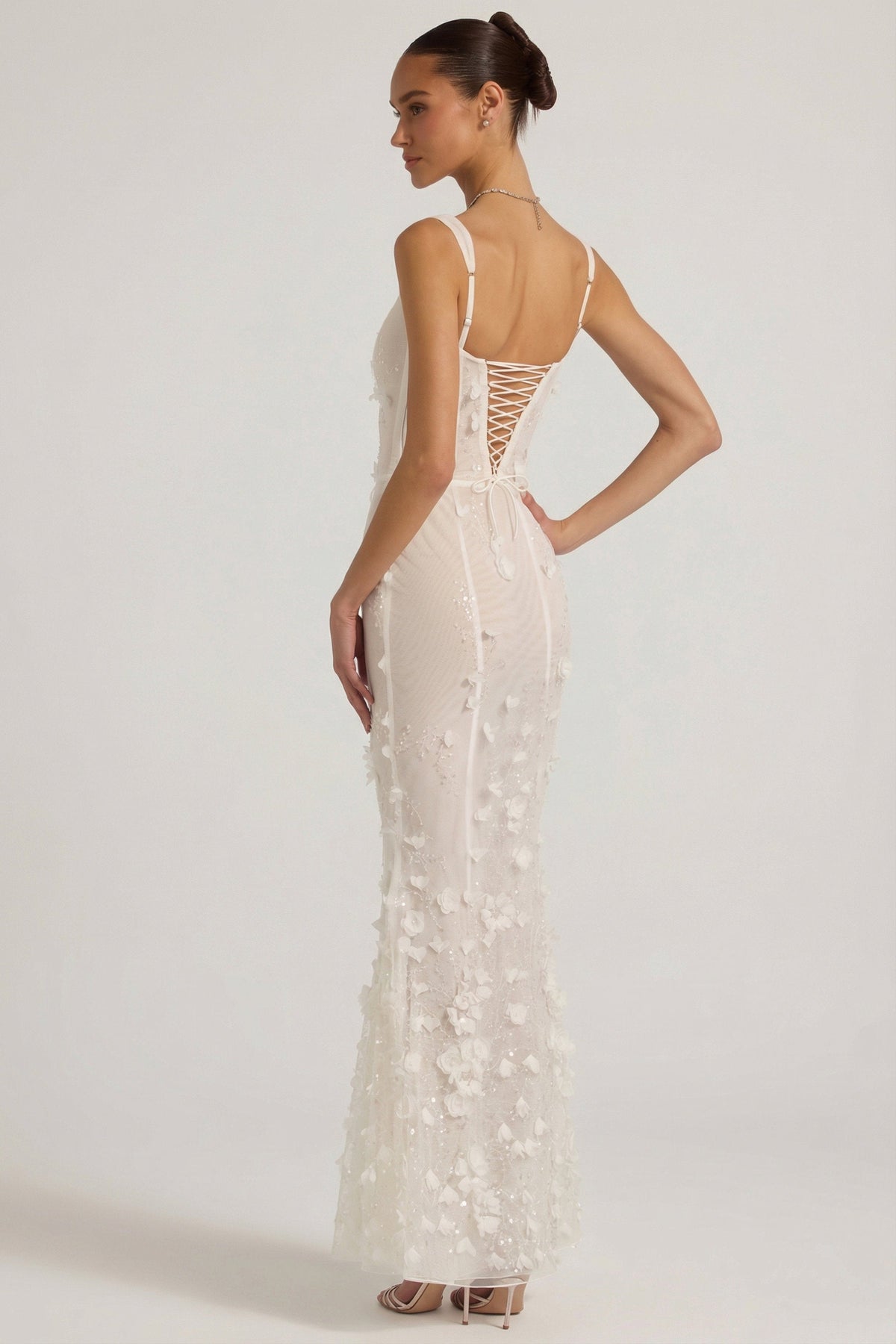 BLOSSOM | APPLIQUE CORSET GOWN - Ivory