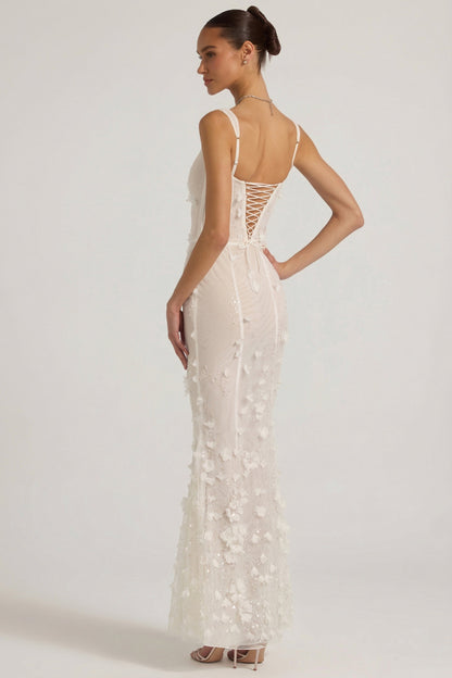 BLOSSOM | APPLIQUE CORSET GOWN - Ivory