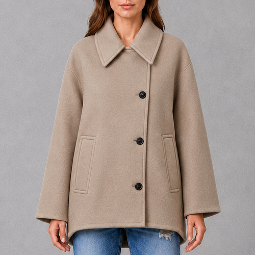 BRIGID | VINTAGE RELAXED LONGLINE COAT - Taupe