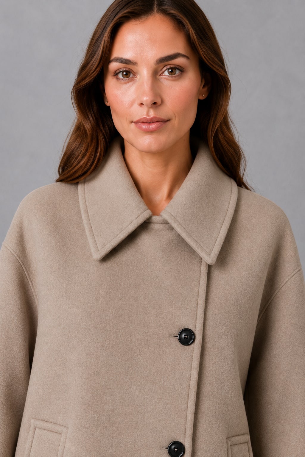 BRIGID | VINTAGE RELAXED LONGLINE COAT - Taupe