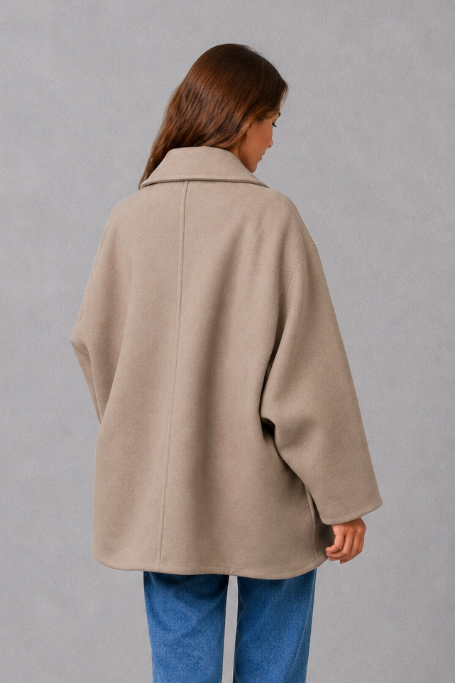 BRIGID | VINTAGE RELAXED LONGLINE COAT - Taupe