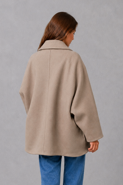 BRIGID | VINTAGE RELAXED LONGLINE COAT - Taupe