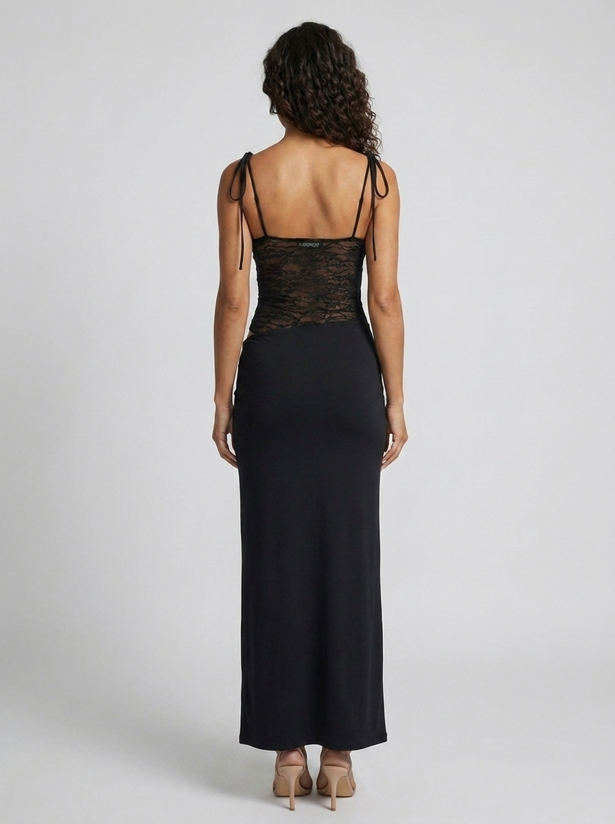 BRIGITTE | LACE MAXI DRESS - Black