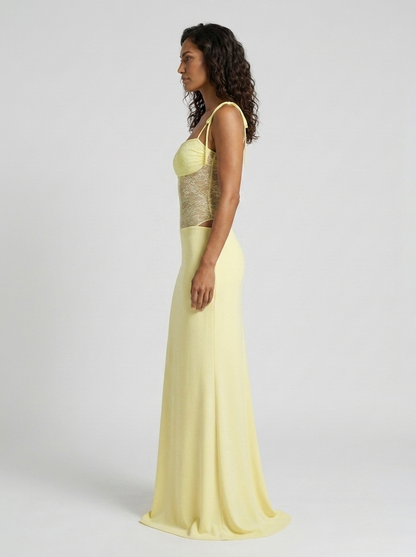 BRIGITTE | LACE MAXI DRESS - Butter Yellow