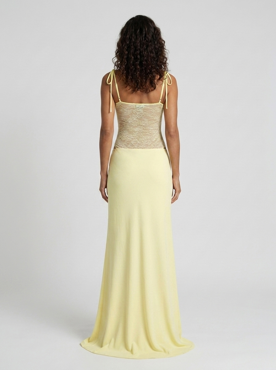 BRIGITTE | LACE MAXI DRESS - Butter Yellow