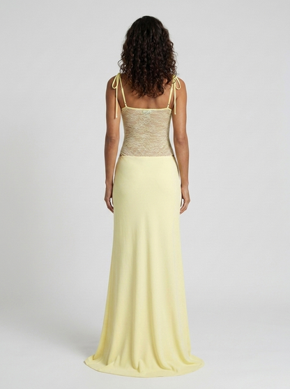 BRIGITTE | LACE MAXI DRESS - Butter Yellow