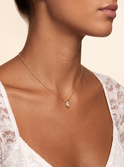 CAIA | MARQUISE SOLITAIRE NECKLACE - Gold