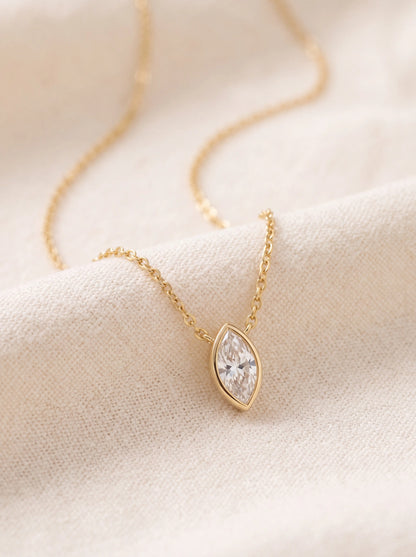 CAIA | MARQUISE SOLITAIRE NECKLACE - Gold