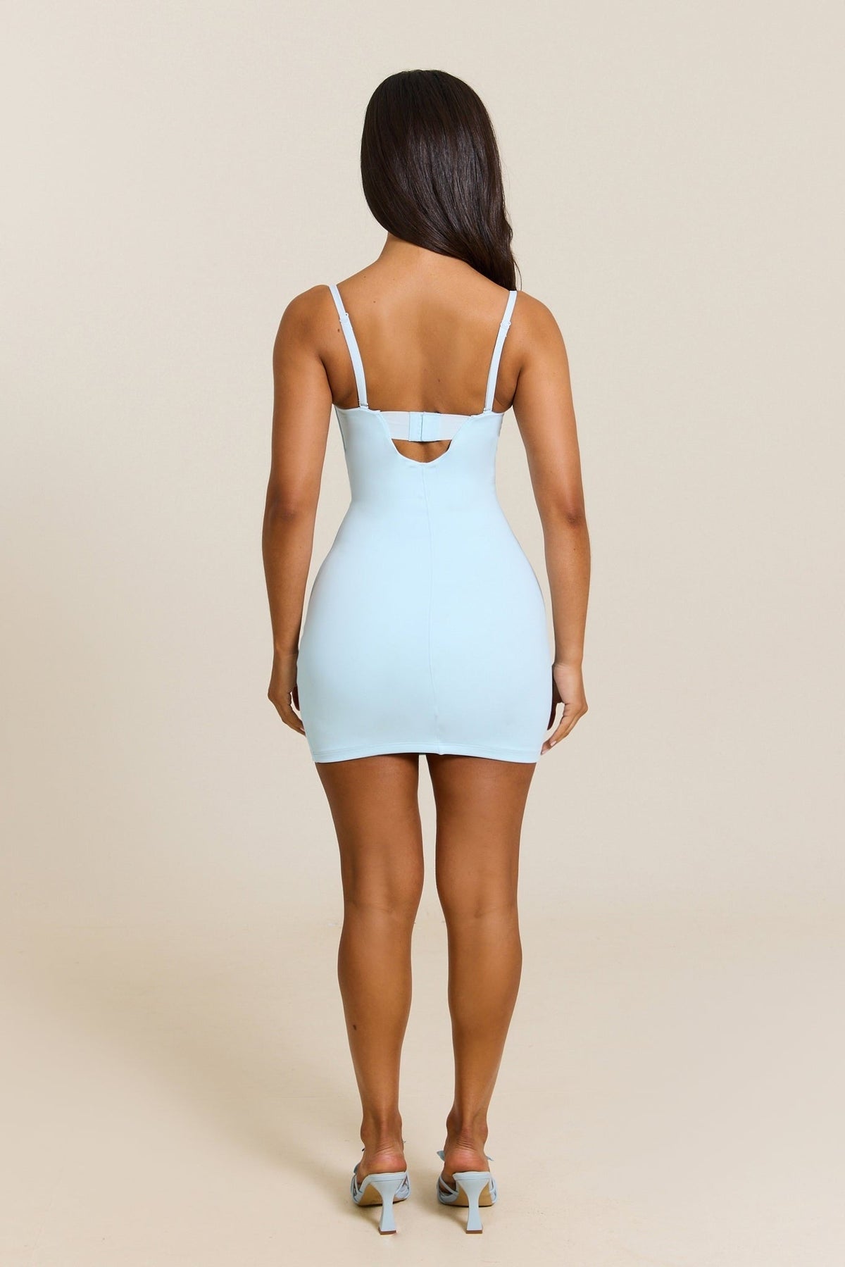 CALLIOPE | SCULPTED MINI DRESS - Baby Blue