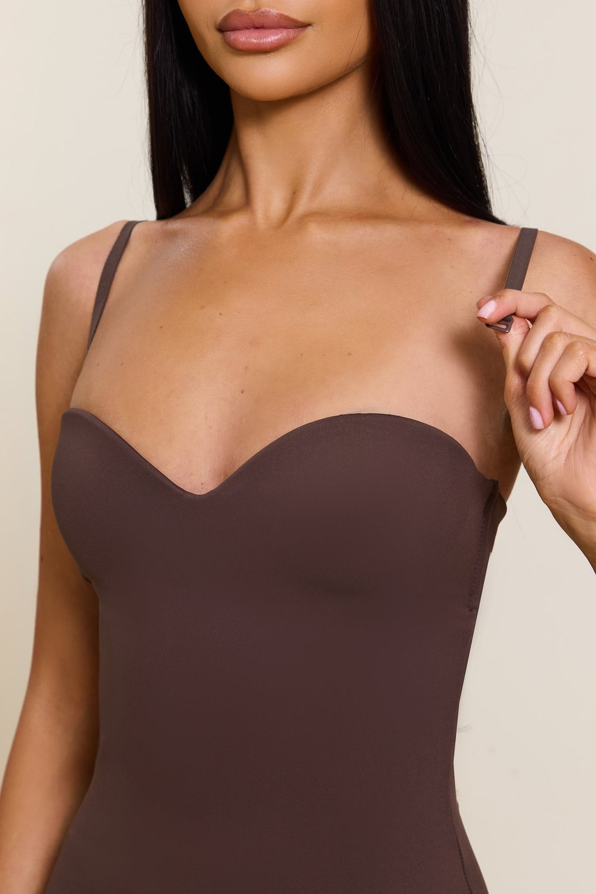 CALLIOPE | SCULPTED MINI DRESS - Brown