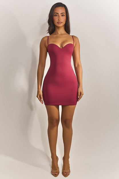 CALLIOPE | SCULPTED MINI DRESS - Burgundy