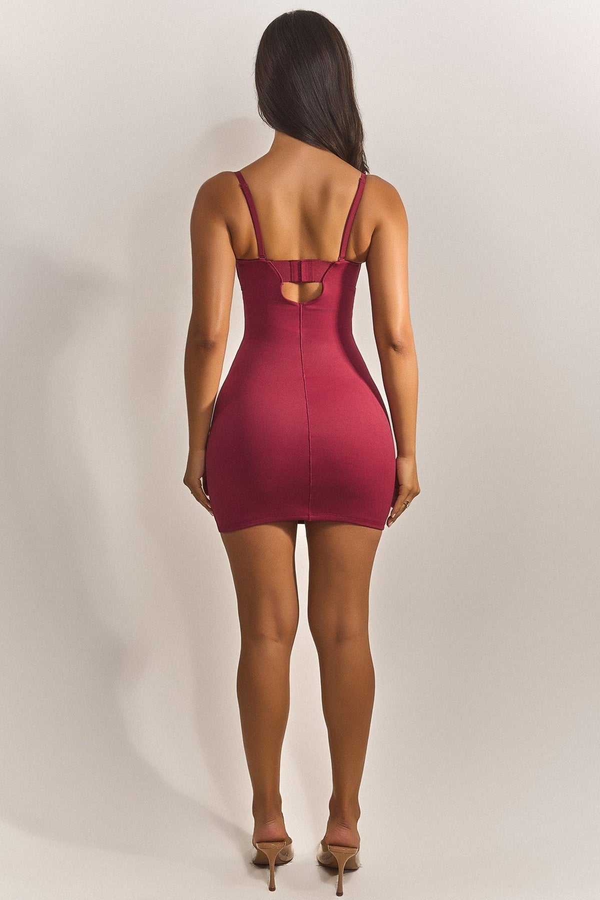 CALLIOPE | SCULPTED MINI DRESS - Burgundy