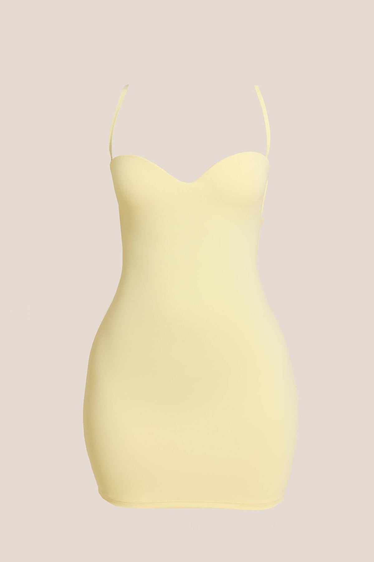 CALLIOPE | SCULPTED MINI DRESS - Butter Yellow