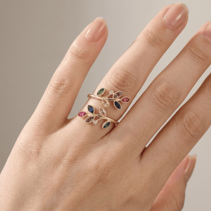 CAPRICE | LEAF WRAP RING - Multicolor
