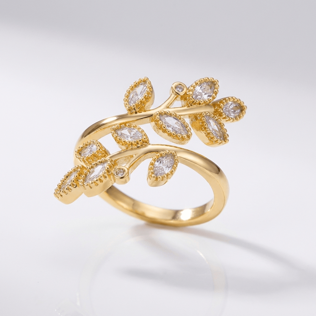 CAPRICE | LEAF WRAP RING - Yellow