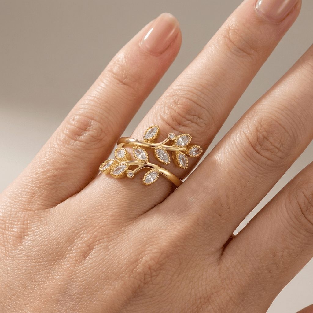 CAPRICE | LEAF WRAP RING - Yellow