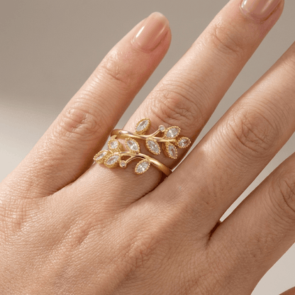 CAPRICE | LEAF WRAP RING - Yellow
