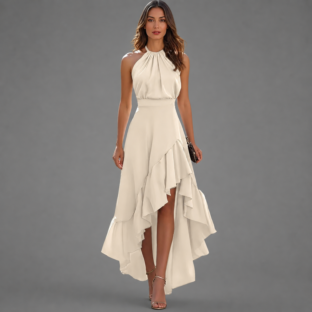 CARISSA | RUFFLE MIDI DRESS - White