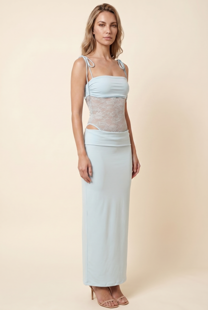 CECILE | LACE MAXI DRESS - Baby Blue