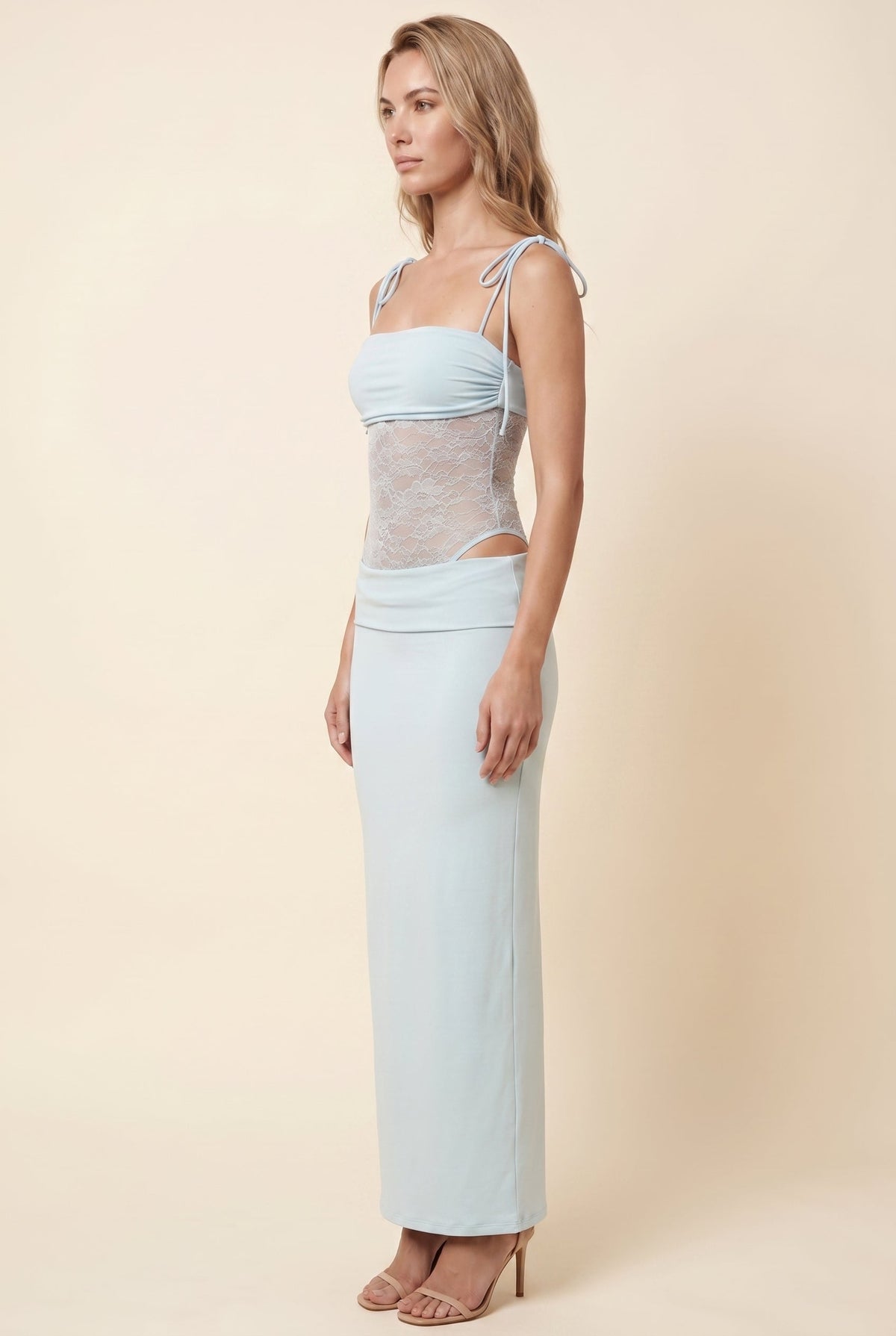 CECILE | LACE MAXI DRESS - Baby Blue