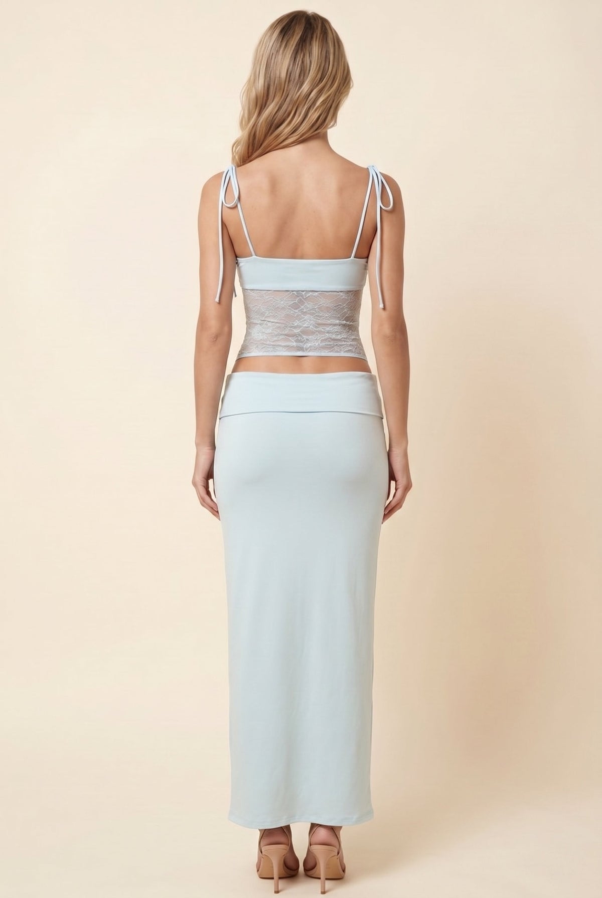 CECILE | LACE MAXI DRESS - Baby Blue