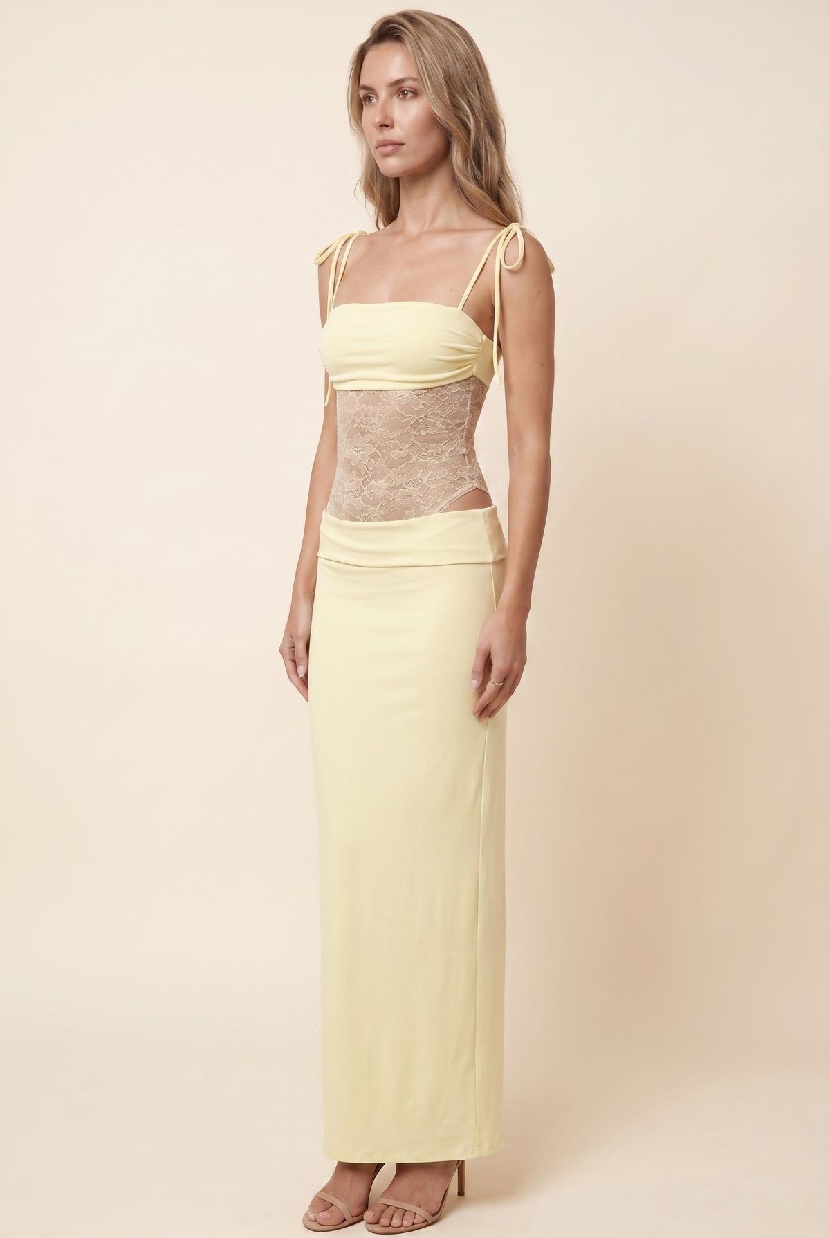 CECILE | LACE MAXI DRESS - Butter Yellow