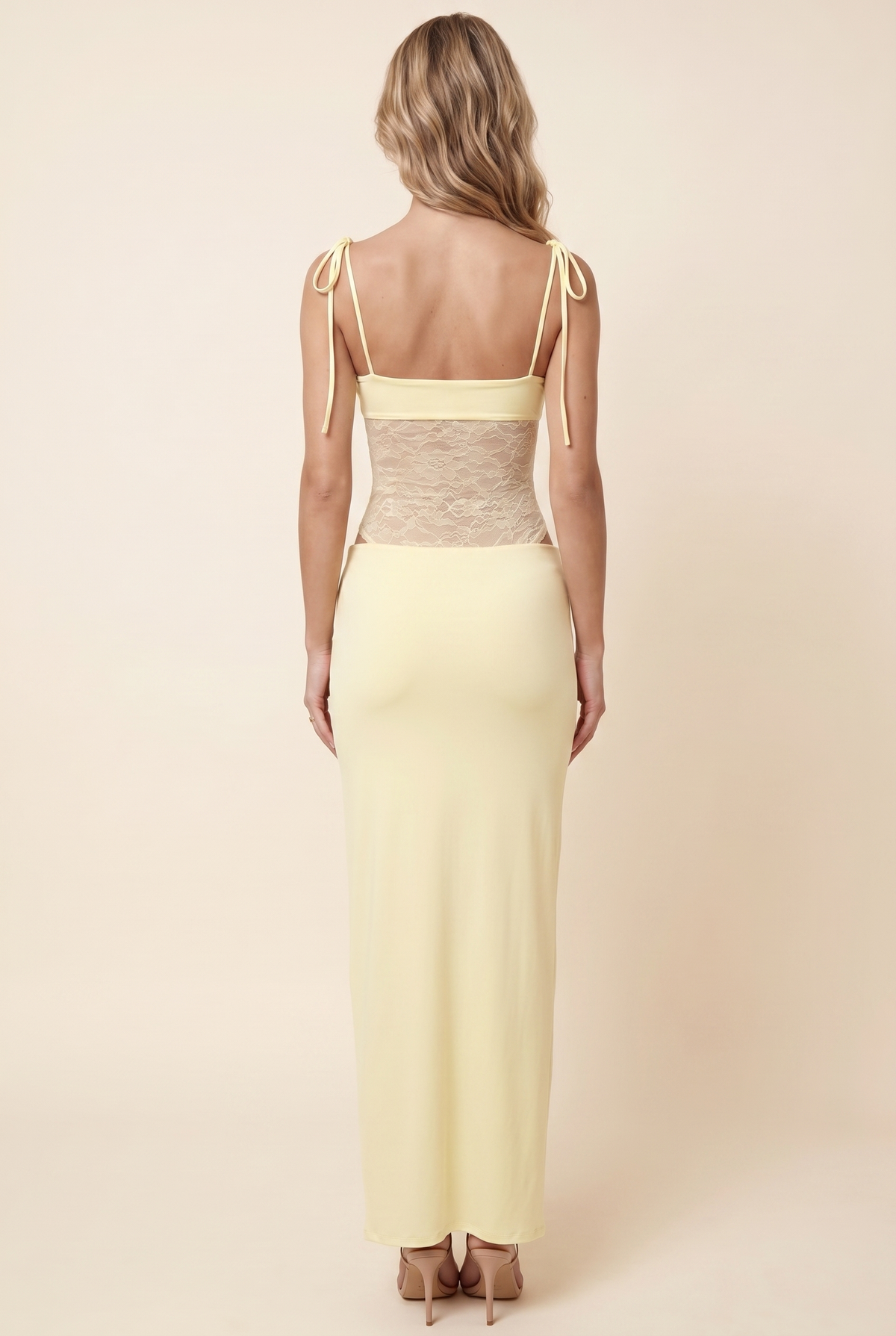 CECILE | LACE MAXI DRESS - Butter Yellow