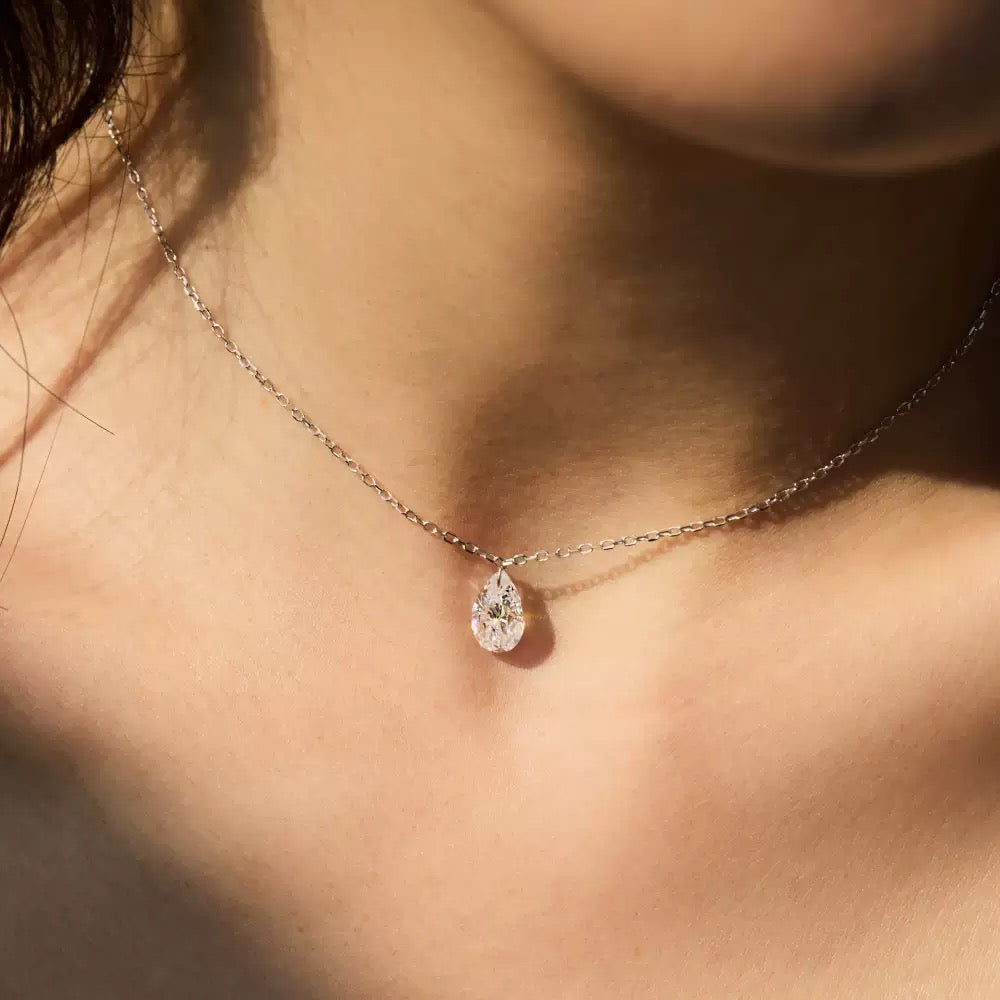 CERIDWEN | PEAR DROP NECKLACE - Silver
