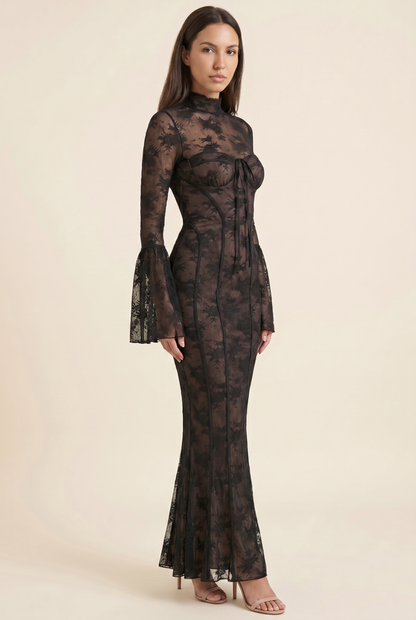 CHANTAL | LACE MAXI DRESS - Black