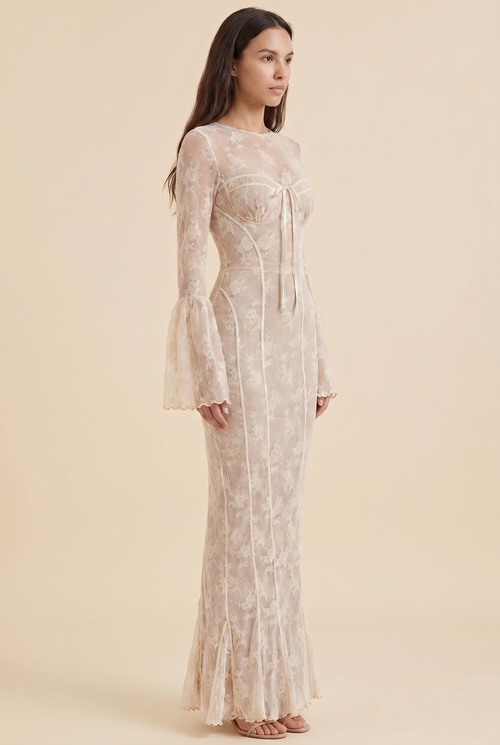 CHANTAL | LACE MAXI DRESS - Ivory