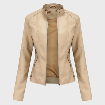 CHARIS | ZIP FRONT JACKET - Beige