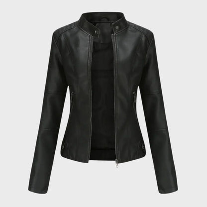 CHARIS | ZIP FRONT JACKET - Black