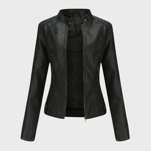 CHARIS | ZIP FRONT JACKET - Black