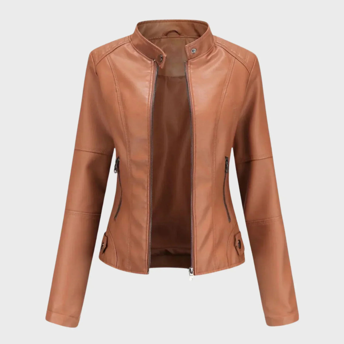 CHARIS | ZIP FRONT JACKET - Caramel