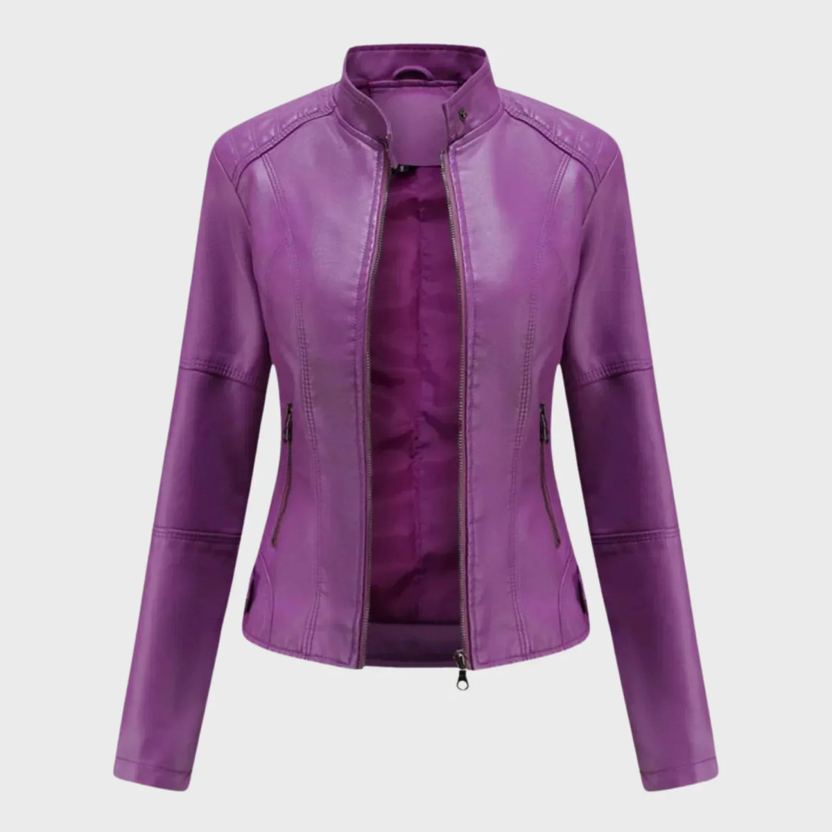 CHARIS | ZIP FRONT JACKET - Purple