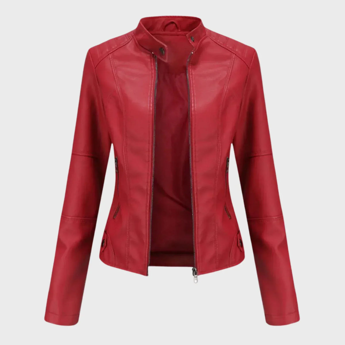 CHARIS | ZIP FRONT JACKET - Red