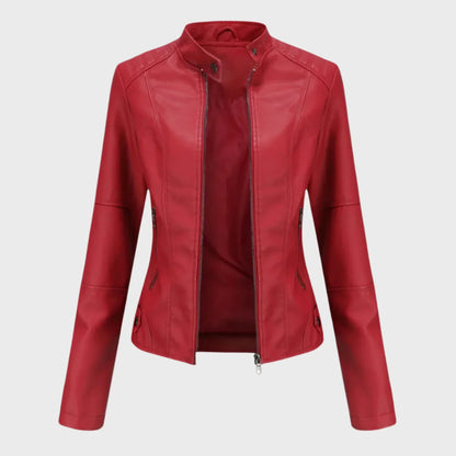 CHARIS | ZIP FRONT JACKET - Red