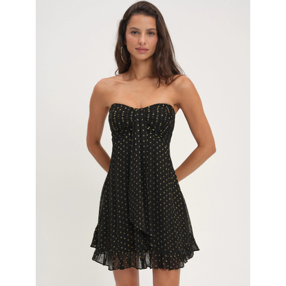 CHIARA | BOW MINI DRESS - Black Sparkle