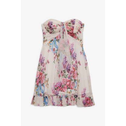 CHIARA | BOW MINI DRESS - Ivory Floral