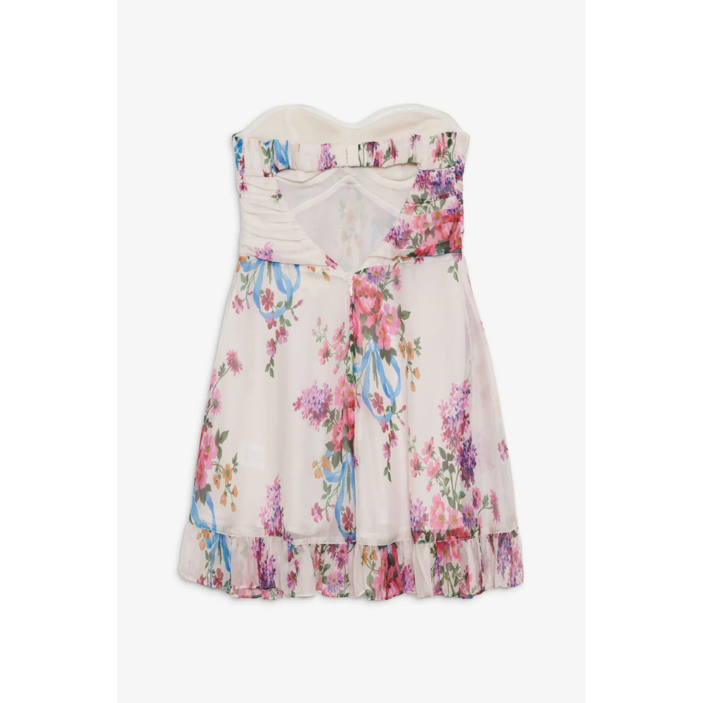 CHIARA | BOW MINI DRESS - Ivory Floral