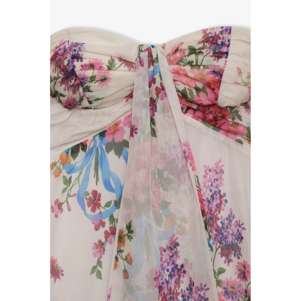 CHIARA | BOW MINI DRESS - Ivory Floral