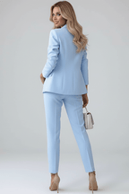 CLAUDETTE | DOUBLE BREASTED BLAZER PANTS SET - Light Blue