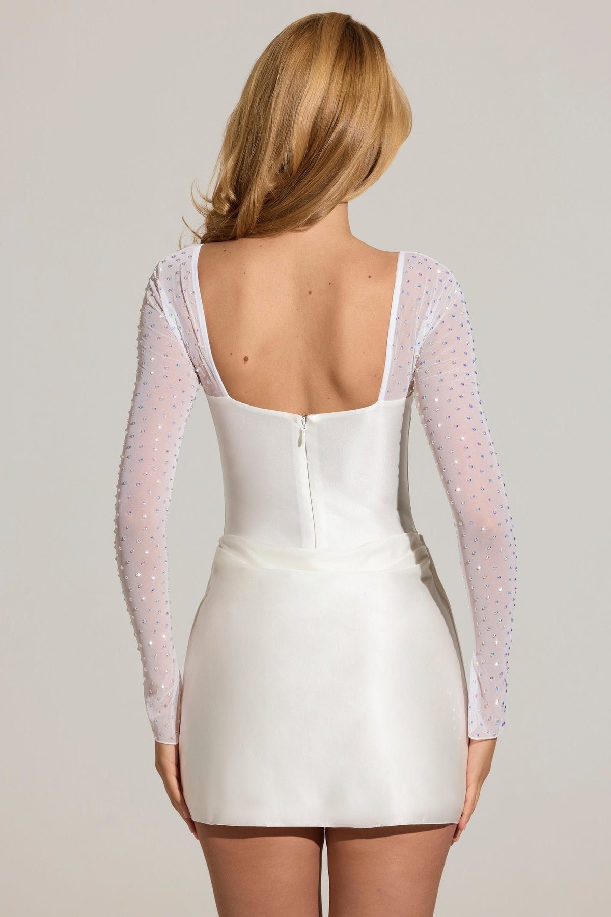 CLEMMIE | DRAPED MINI DRESS - White