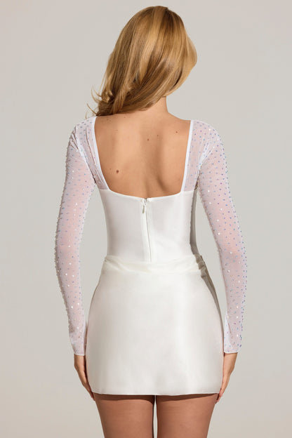 CLEMMIE | DRAPED MINI DRESS - White