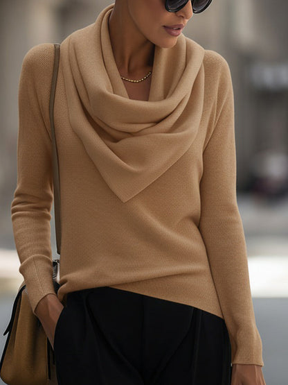 CLOTILDE | COWL NECK SWEATER - Caramel