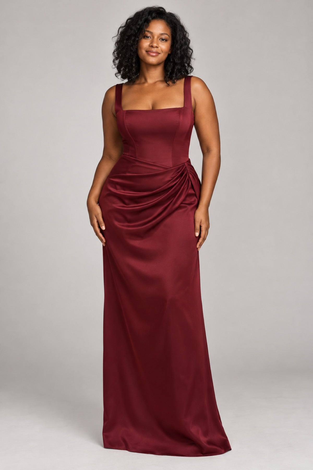 Cornelia Mini & Maxi Dress in red maxi, front view